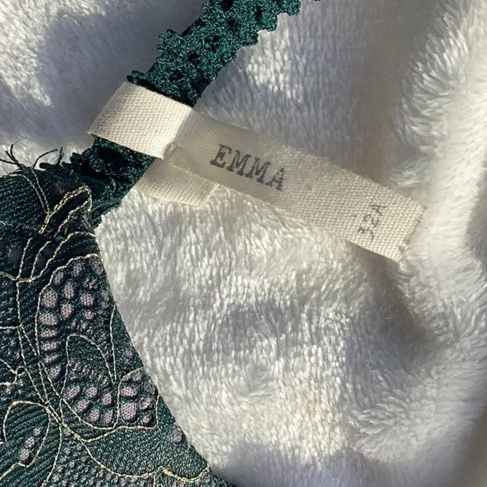 NWOT Aerie Deep Green & Gold Lace Emma Push Up Bra 32A - Picture 7 of 7